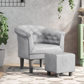 Tub Chair Silver Faux leather, pinewood, plywood, plast...
