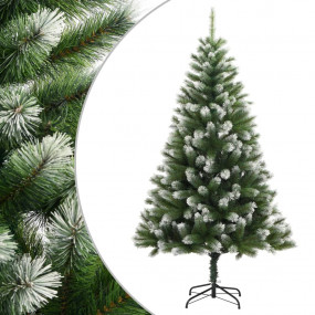 Artificial Hinged Christmas Tree Green and White PVC, M...