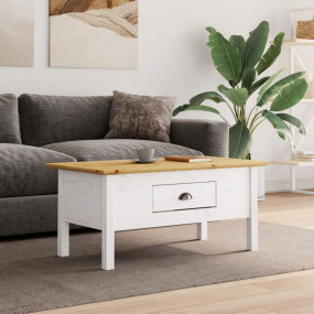 Coffee Table White and brown Solid pine wood, engineere...