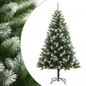 Artificial Hinged Christmas Tree Green and white PVC, m...