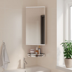 Corner Bathroom Mirror Cabinet White