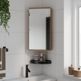 Corner Bathroom Mirror Cabinet Oak