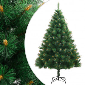 Artificial Hinged Christmas Tree Green and Yellow PVC, ...