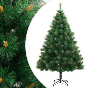 Artificial Hinged Christmas Tree Green and Yellow PVC a...