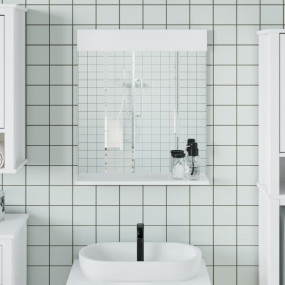 Bathroom Mirror White Solid pine wood, glass Medium Wal...