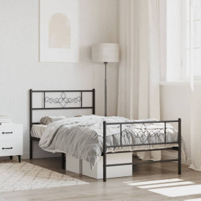 Bed Frame Black Steel 31.5x79 in Bed Frame Rectangular ...