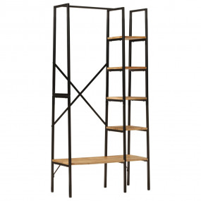 Clothes Rack Brown and Black Solid mango wood, iron Com...