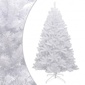 Artificial Hinged Christmas Tree White PVC 82.7 in heig...