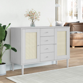 Sideboard White Solid pinewood Medium Sideboard Rectang...