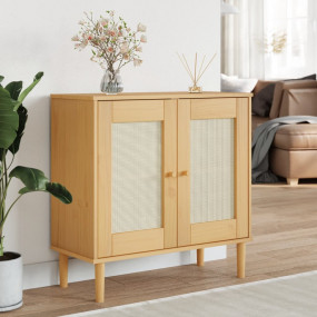 Sideboard Brown Solid pine wood, Engineered wood, Poly ...