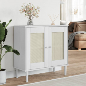 Sideboard White Solid pine wood, engineered wood, poly ...