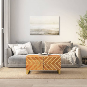 Coffee Table Brown and Black Solid mango wood, MDF, iro...