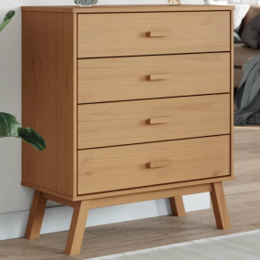 Drawer Cabinet Brown Solid pine wood Medium Drawer Cabi...