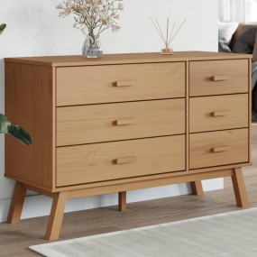 Drawer Cabinet Brown Solid pine wood Medium Drawer Cabi...