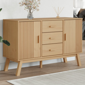 Sideboard Brown Solid pine wood 45 in wide sideboard Si...