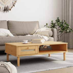 Coffee Table Brown Solid pine wood, engineered wood, po...