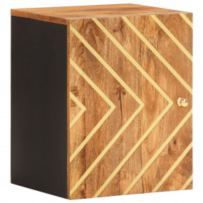 Bathroom Wall Cabinet Brown and Black Solid mango wood ...
