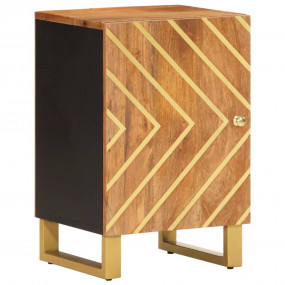 Bathroom Cabinet Brown and Black Solid mango wood, MDF,...