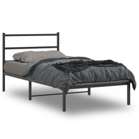 Bed Frame Black Steel Twin Bed Frame Rectangular Modern