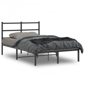 Bed Frame Black Powder-coated Steel Full Bed Frame Rect...