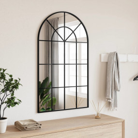 Wall Mirror Black Glass and powder-coated iron 23.6 x 3...