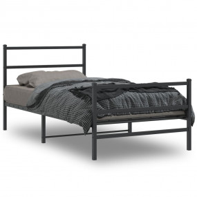 Bed Frame Black Steel Twin Bed Frame Rectangular Modern