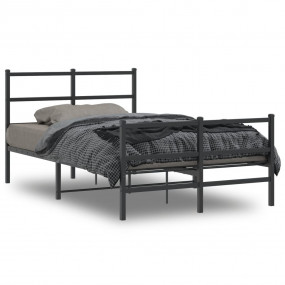 Bed Frame Black Powder-Coated Steel Double Bed Frame