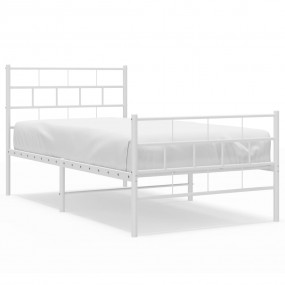 Metal Bed Frame White Powder-coated Steel 42.1 x 80.0 i...