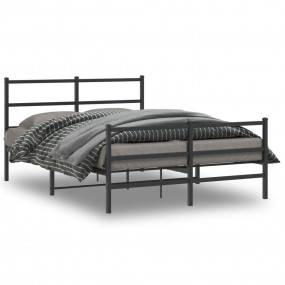Bed Frame Black Steel Double Bed Frame Rectangular Mode...