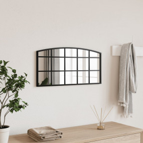 Wall Mirror Black Glass, Powder-coated iron 23.6 x 11.8...