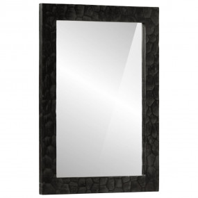 Bathroom Mirror Black Solid mango wood and glass