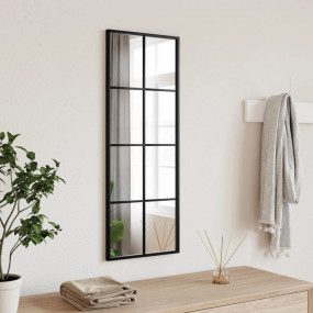 Wall Mirror Black Glass 11.8 x 31.5 in Wall mounting