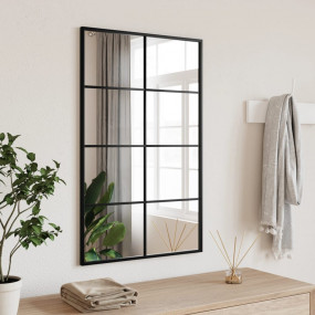 Wall Mirror Black Glass, Powder-coated iron 19.7 x 31.5...