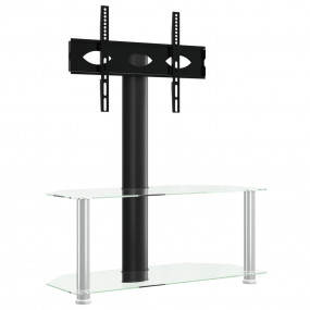 Corner TV Stand Black and Silver
