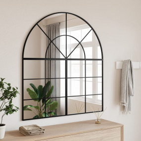 Wall Mirror Black Glass 39.4 x 19.7 in Black Wall Mirro...