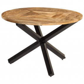 Dining Table Rough Mango Wood, Black Metal Solid Mango ...