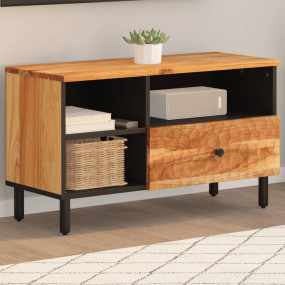 TV Cabinet Natural Acacia Solid Acacia wood, Engineered...