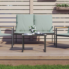 Garden Table Anthracite Powder-coated Steel Compact Mod...