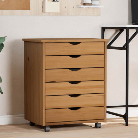 Rolling Cabinet Honey brown Solid pine wood Medium