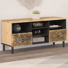 TV Cabinet Solid mango wood color with iron legs