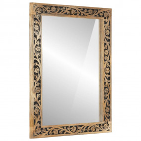 Bathroom Mirror Brown Solid mango wood, Glass Medium