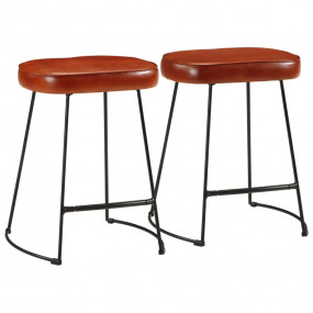 Bar Stool Set of 2 Dark Brown