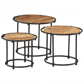 Nesting Table Natural wood grain