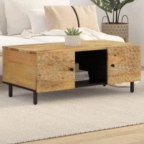 Coffee Table Brown Solid Mango Wood Medium Coffee Table
