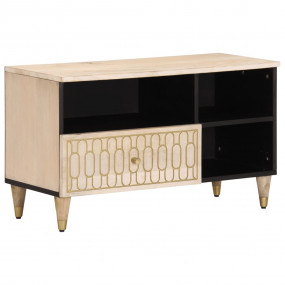 TV Cabinet Natural Solid mango wood, engineered wood Me...