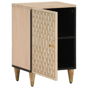 Bathroom Cabinet Bleach Natural Solid Mango Wood Small