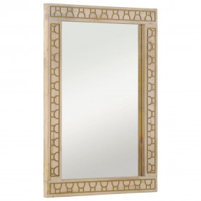 Bathroom Mirror Natural Bleach Solid mango wood and gla...