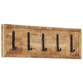 Coat Rack Natural wood, Black Solid mango wood, Iron Me...