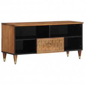TV Cabinet Honey Brown Solid Mango Wood, Iron 39.4 x 13...