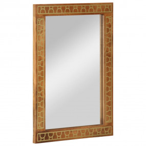 Bathroom Mirror Honey brown Solid mango wood and glass